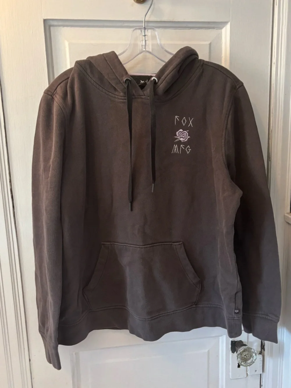 Fox Racing Womens Gray Hoodie Born from Dirt Raised on Fumes Rose Graphic - Picture 2 of 6